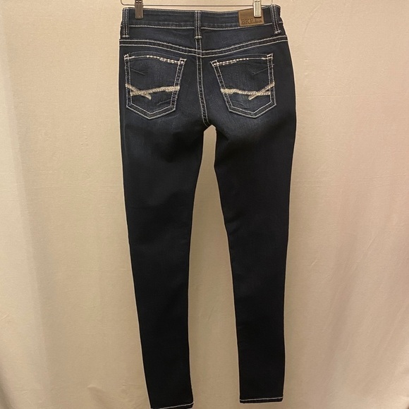 BKE 2 Long (26L) Payton Skinny Jeans Mid 8” Rise Stretch Womens Dark Wash - Picture 13 of 16